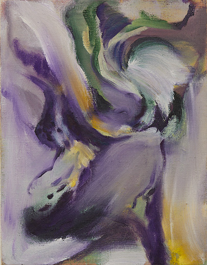 Violet Flames 34x26cm oil on hemp 2019